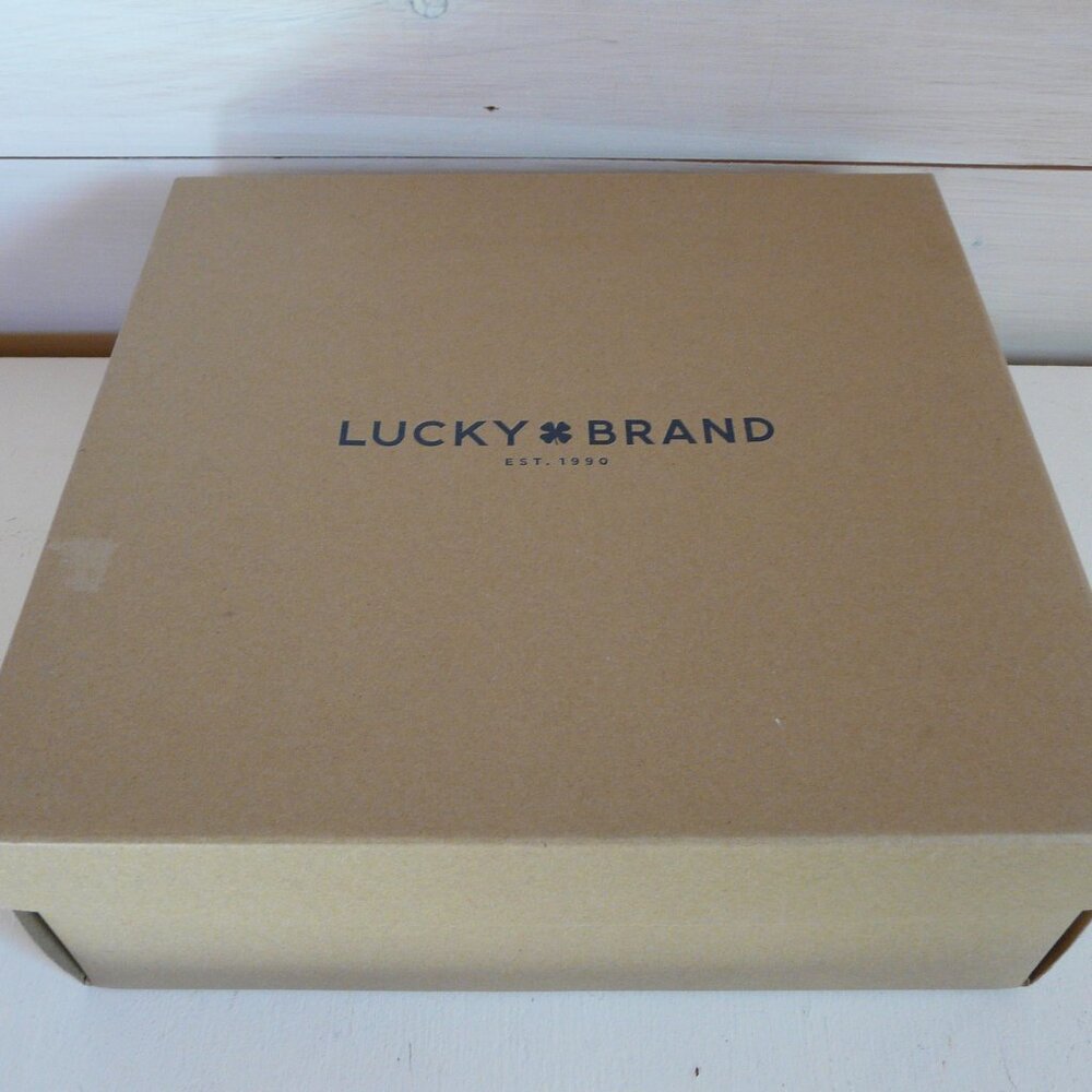 Lucky Brand Suede Leather Ankle Bootie Size 6.5 US Tan Side Zip Heel